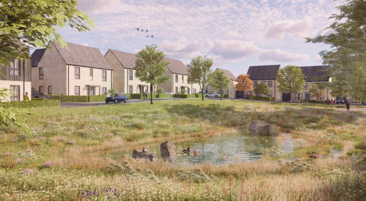 Artist's impression of 49 homes on Burfitt Road in Castle Cary. CREDIT: PAD Desig