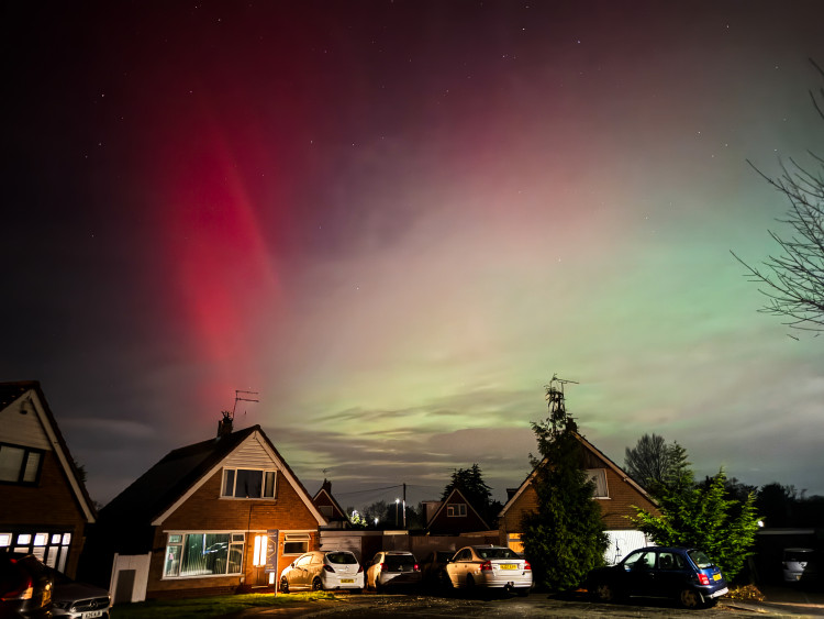 Residents across South Cheshire were treated to a breathtaking spectacle on the evening of Monday 19 January, as the Northern Lights lit up the night sky (Photo: Jonathan White).
