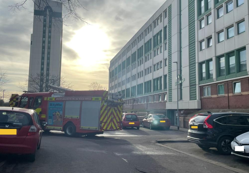 Fire crews were called to an incident at Lancashire Hill in Stockport today (Tuesday 20 January) (Image - Nub News)