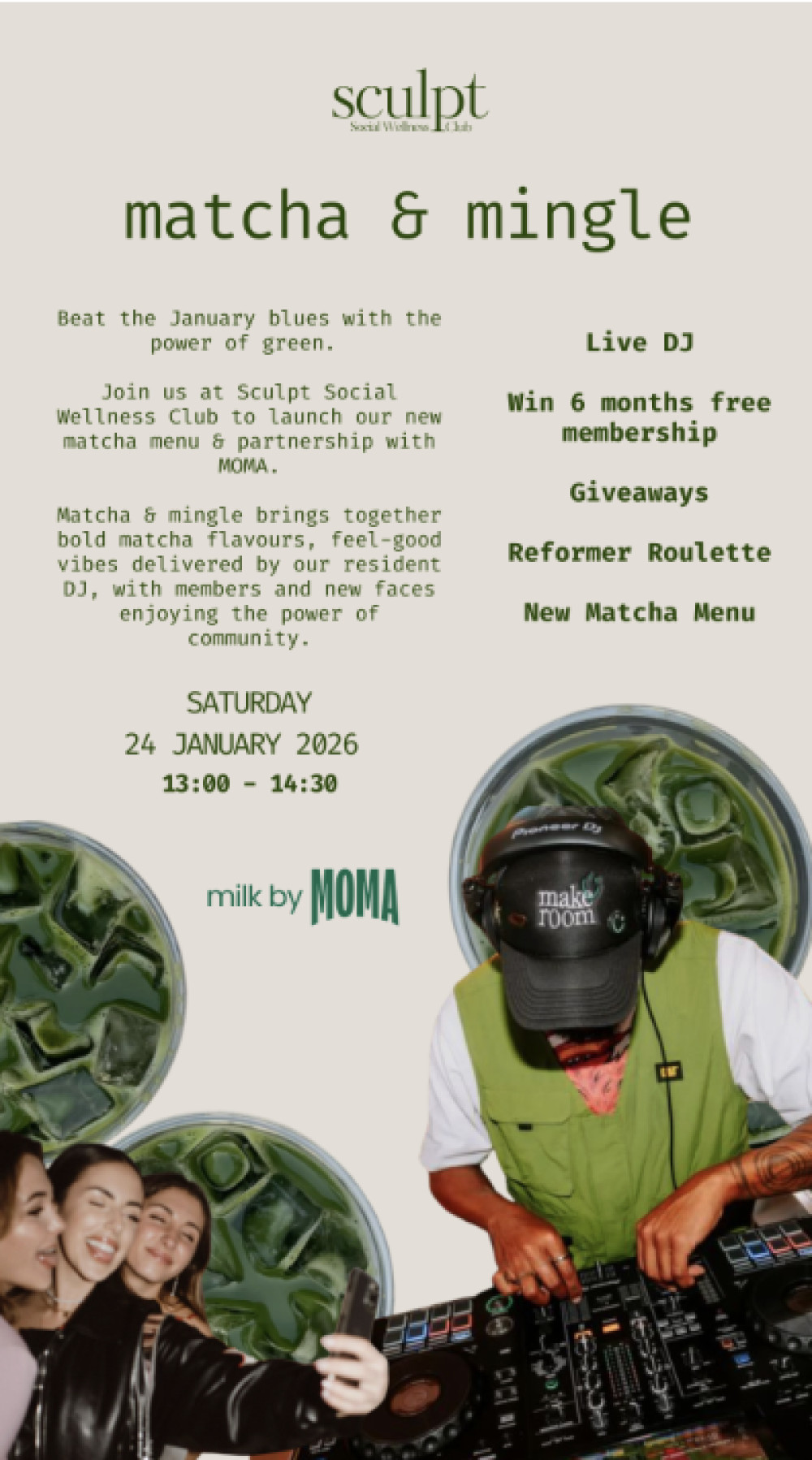 Matcha & Mingle at Sculpt 
