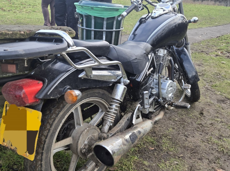 The bike was seized in Priory Park today (image via Warwick Police)