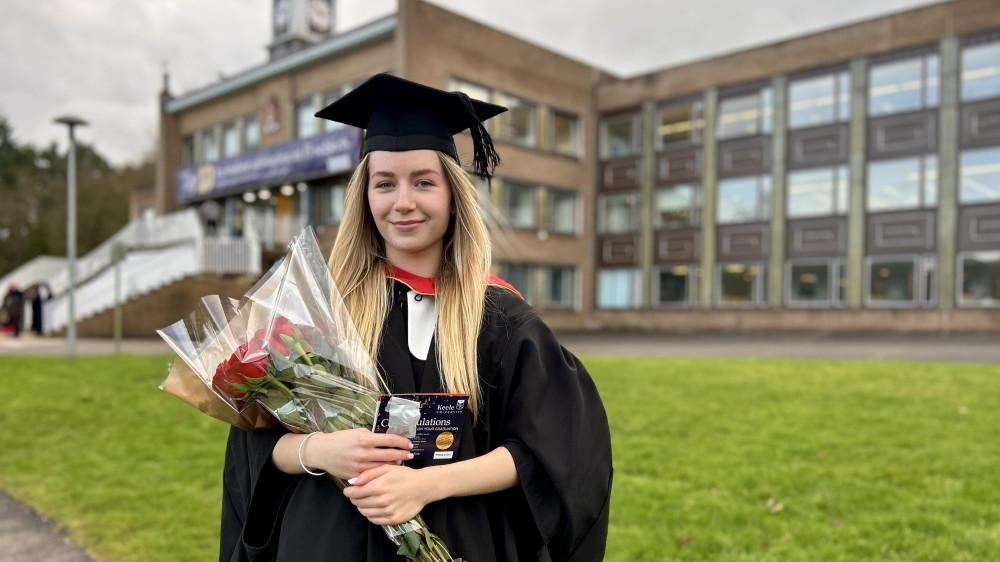 Sofia Demkiv has graduated with a Master’s degree with distinction in Marketing from Keele Business School (image via Keele University)
