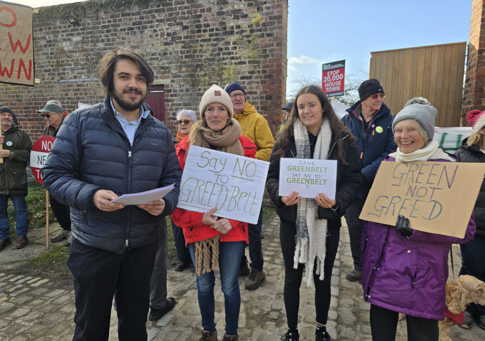The Adlington new town proposals have prompted several protests in response (Credit: LDRS)