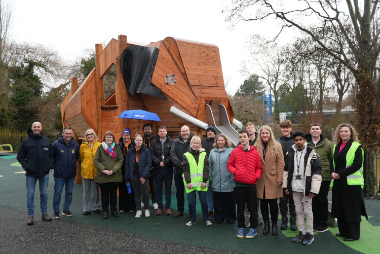 Mill Gardens inclusive play area opening in Leamington (image via WDC) 