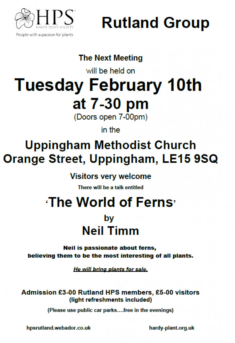 Hardy Plant Society - Rutland Group, "The World of Ferns"