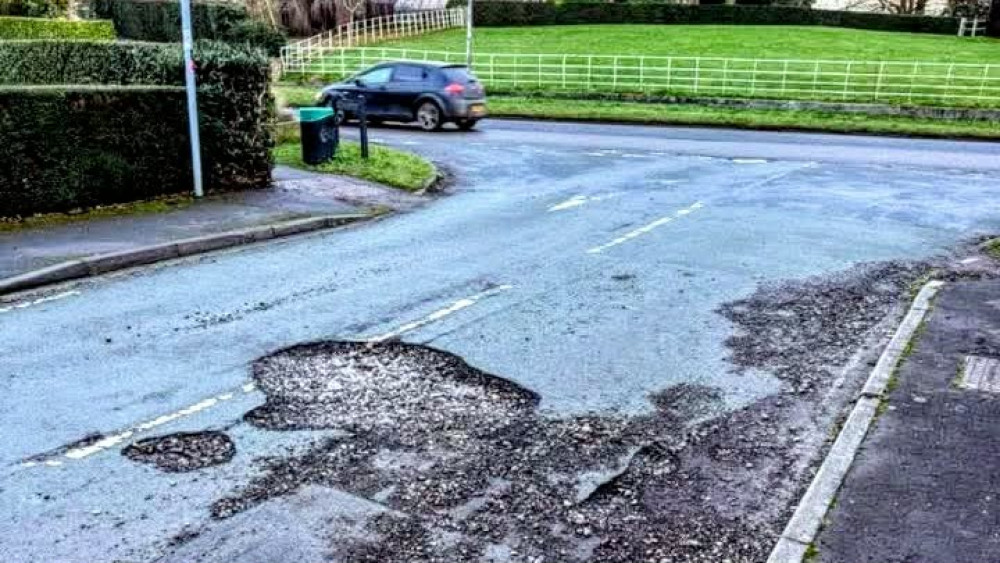 Crewe and Nantwich motorists have expressed anger and frustration to Nub News over the state of local roads - including this in Audlem (Photo: Nub News).