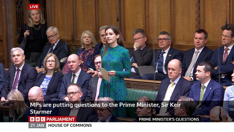 Aphra Brandreth, MP for Chester South and Eddisbury, raised concerns about policing priorities in Cheshire during PMQs (Image via: BBC)