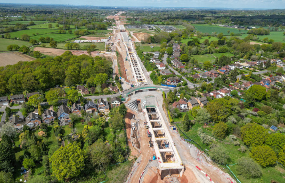The green corridor would run along the HS2 line south of Coventry (image via SWNS)