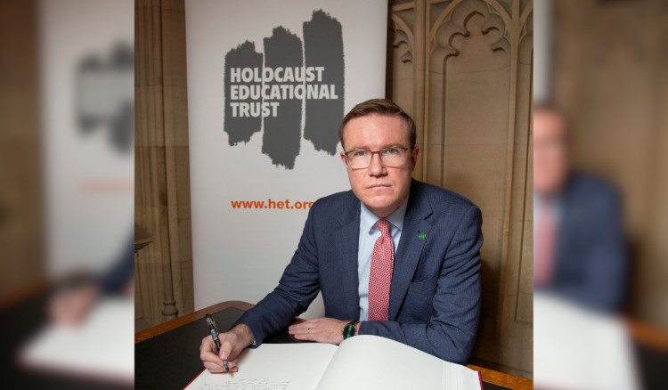 Macclesfield MP Tim Roca MP has signed the Holocaust Educational Trust’s Book of Commitment (Credit: Tim Roca)