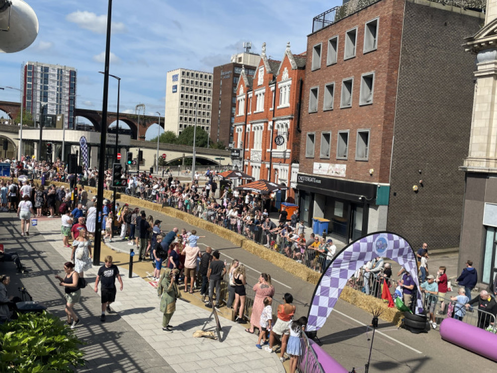Here's what to expect as soapbox derby Krazy Races returns to Stockport town centre on Sunday 9 August 2026 (Image - Nub News)