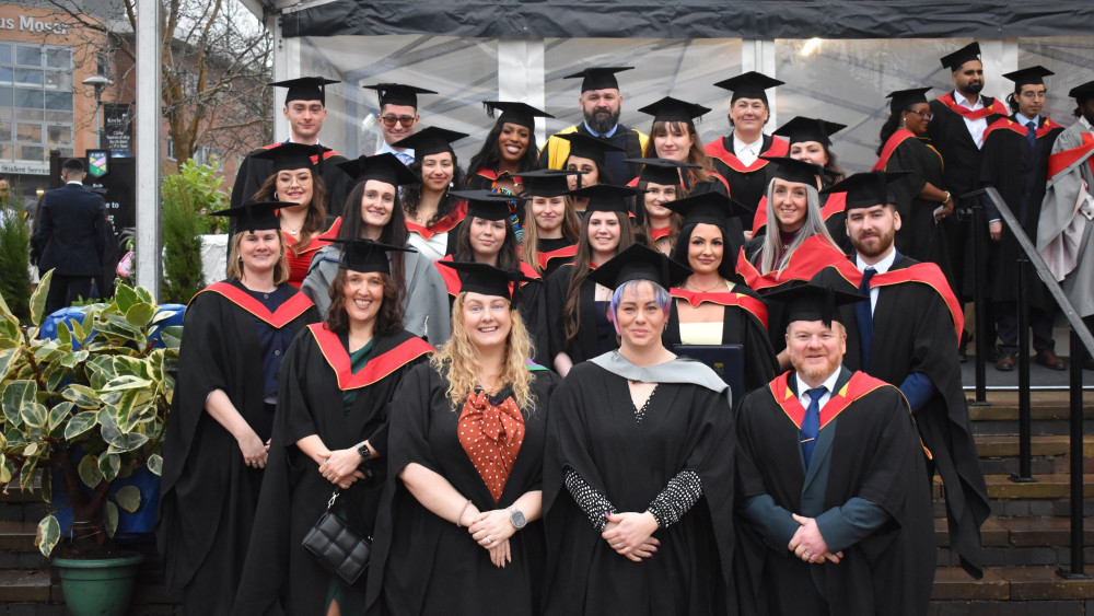 The first ever cohort of 18 paramedic students from Keele University have graduated (image via Keele Univeristy)