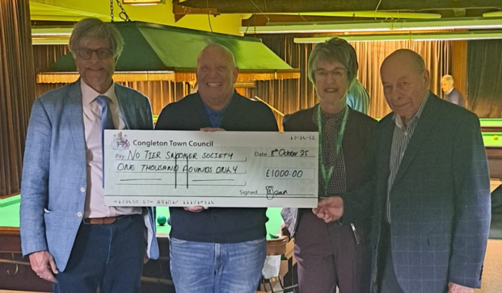 No Tier Snooker recently received £1,000 through Congleton Town Council's Grants Scheme (Credit: CTC)
