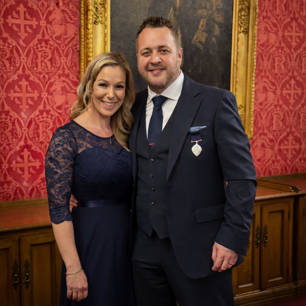 David Barton proudly displayed his awaard. 