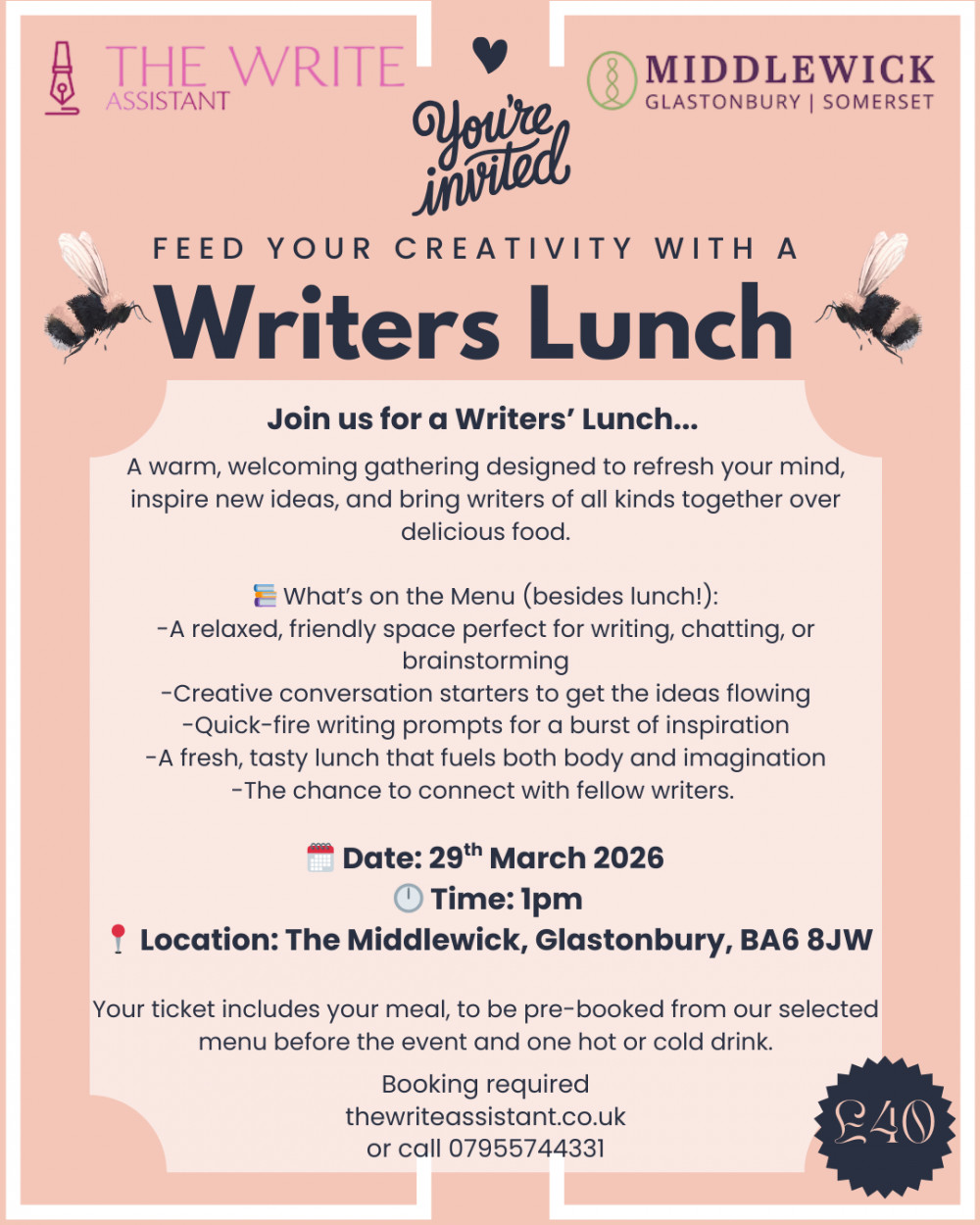 Writers Lunch with the Write Assistant at The Middlewick Cafe