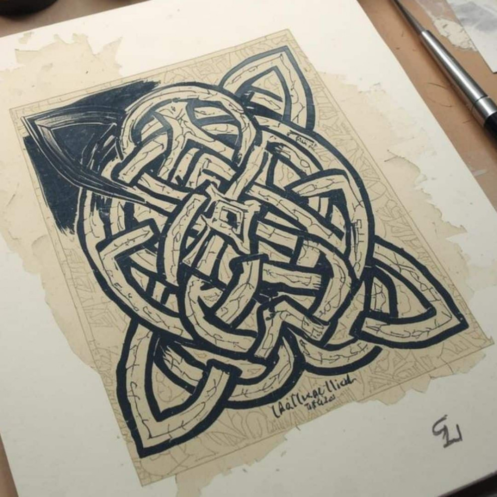 Lino print your own Celtic Knot Design for St Patrick’s Day