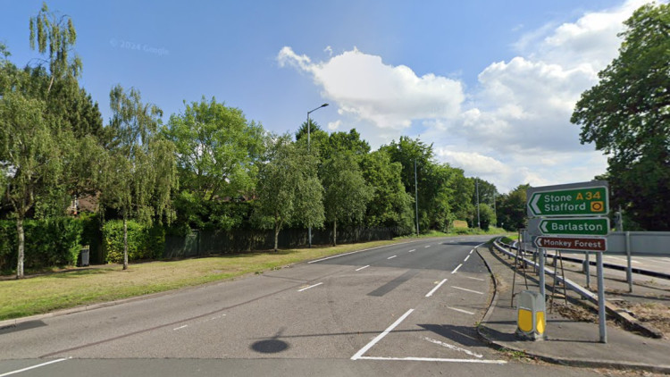 The impacted route is between Trentham Gardens roundabout and the Monkey Forest roundabout (image via Google Street View)