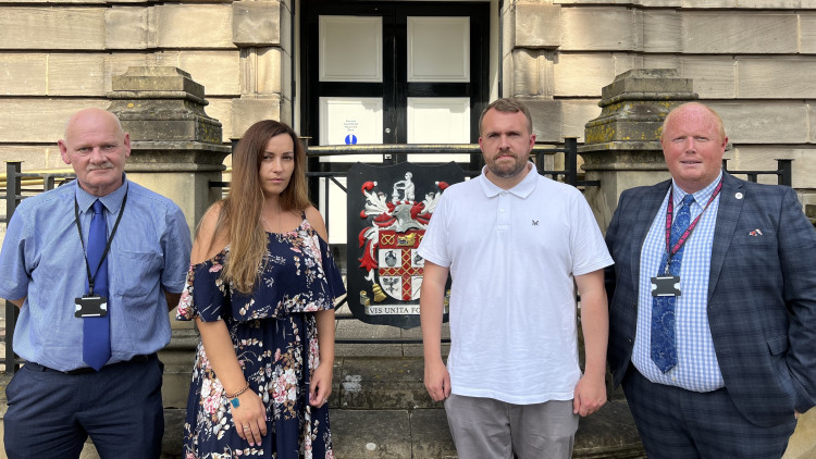 (Left to right) Cllr Duncan Walker, Claire Reynolds, MP Jonathan Gullis, Cllr Dave Evans (image via LDRS)