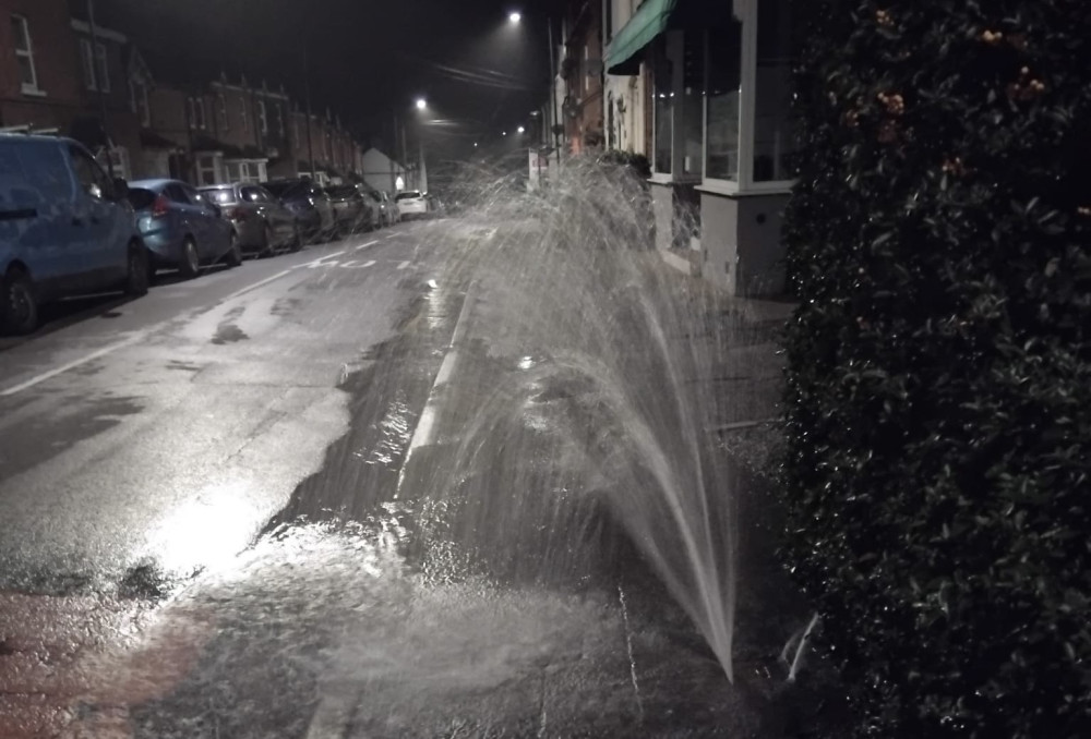 The leak on Park Road (image by Alison Insley)