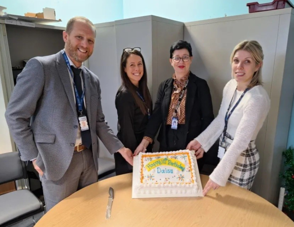 Far Left: Detective Chief Inspector Michael Birch, from the DAISU. Far Right: Detective Superintendent Sally Phillips, from Hertfordshire Constabulary’s Public Protection Command. Centre: Two of the DAISU’s original members Detective Constable Kirsty Teixeira, centre left, Police Constable Kate Mawer, centre right.