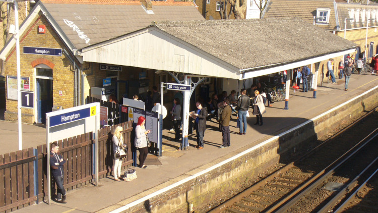 A person died on the tracks at Hampton Railway Station over the weekend (credit: Wikimedia Commons).