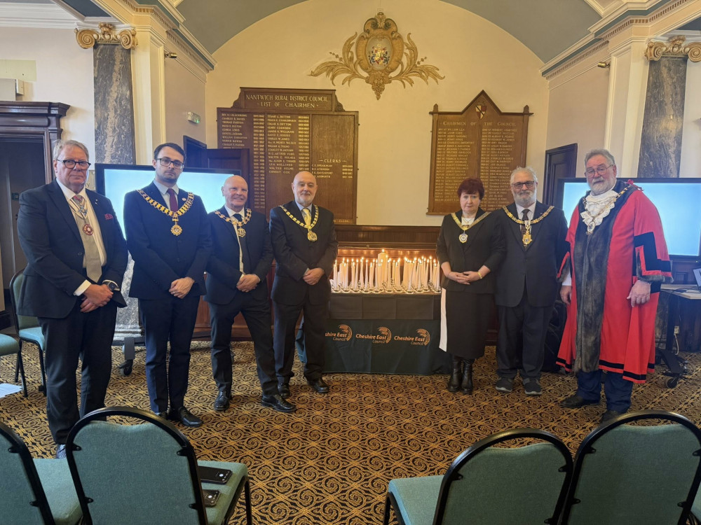 Mayor of Alsager, Cllr Michael Unett (second from the left) attended Cheshire East Council's Holocaust Memorial Day service today (Tuesday). (Photo: Cllr Michael Unett) 
