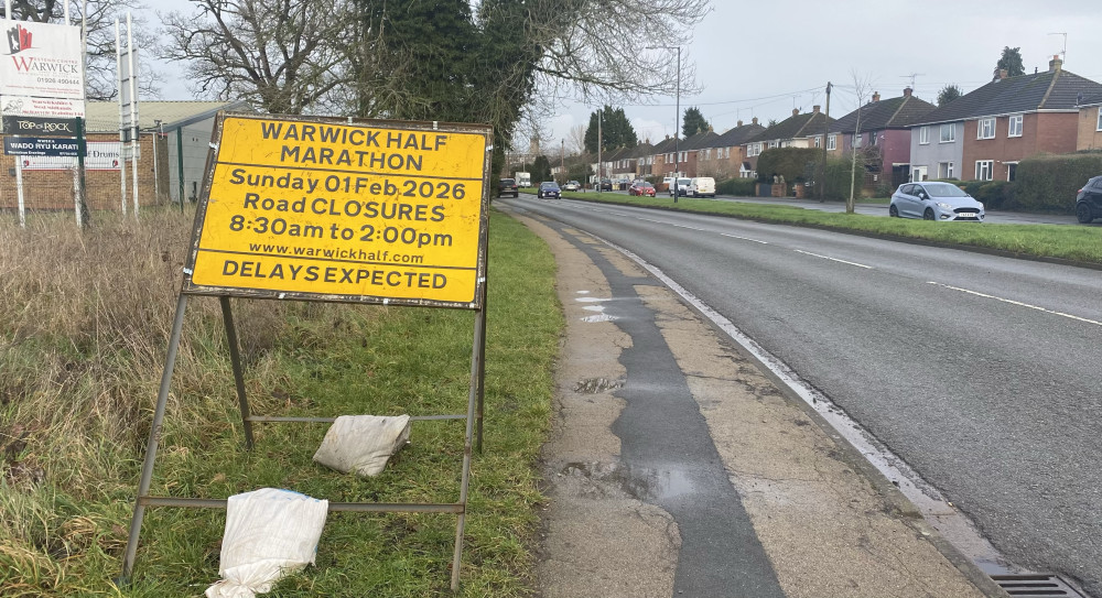 Roads will be closed across Warwick on Sunday 1 February for the Warwick Half Marathon (image by Nub News)