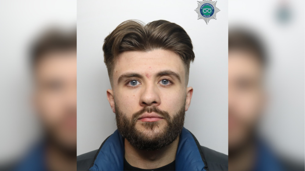 Owen Meredith was sentenced to two-years-and-one-month in prison at Stoke-on-Trent Crown Court (image via Staffordshire Police)