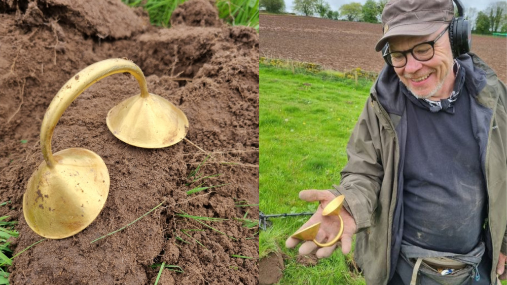 The treasure was discovered in Ellastone by Jonathan Needham, a retired tree surgeon from Nottinghamshire (images via Stoke-on-Trent City Council)