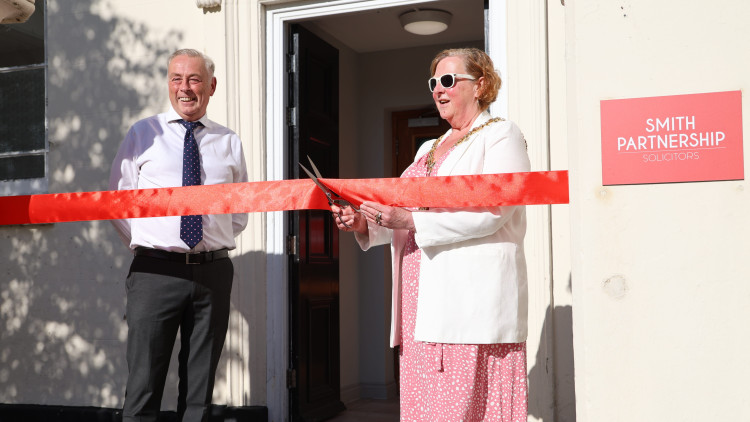The ribbon-cutting event was attended by the Lord Mayor of Stoke-on-Trent, Councillor Lyn Sharpe and Kevin McGrath (image via Smith Partnership)
