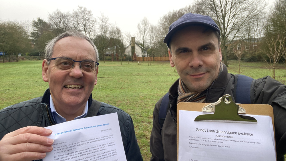 Councillors Simon Tagg and David Hutchison at Sandy Lane (image via LDRS)