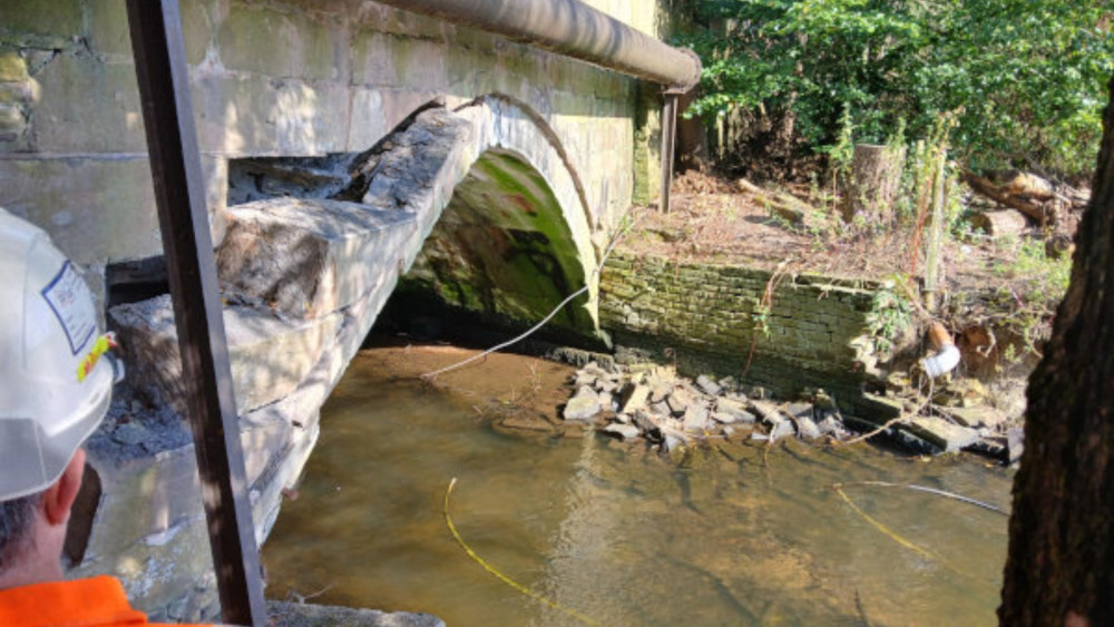 An FOI has revealed the total cost of the Mill House Bridge repairs on the A523 London Road, Macclesfield (Credit: CEC)