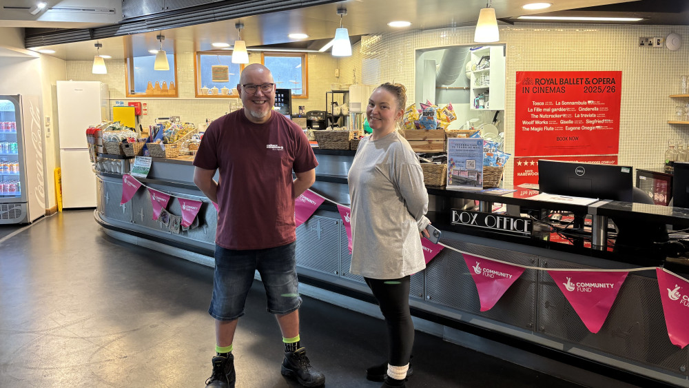 Culture volunteer Steve and Education Development Manager Caroline at the Spitfire Cafe (image via Nub News)