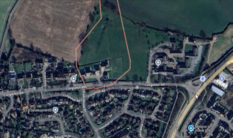 Go-ahead for four detached homes to be built off Congleton Road.  (Image: The application site on land east of Riddell Way at Sandbach (Google)