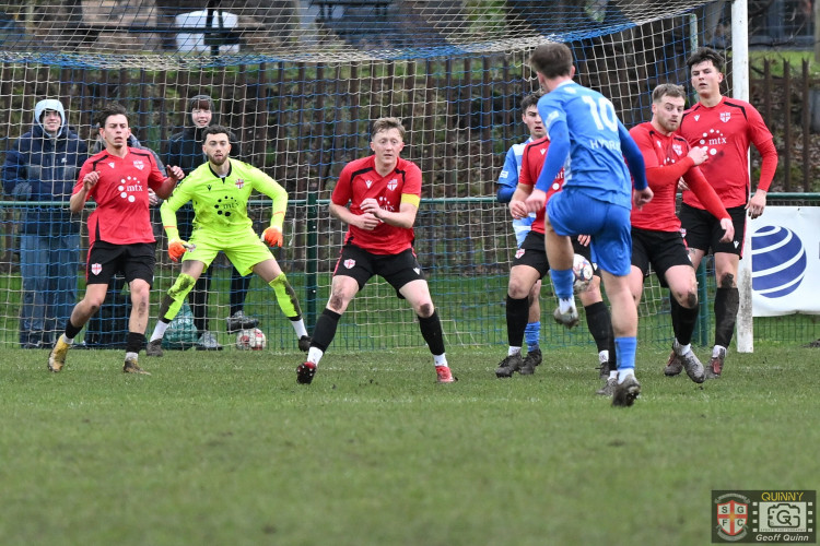 Sam Smith grabbed Maghull's second of the game in the 41st minute. (Image - Geoff Quinn / Stockport Georgians)