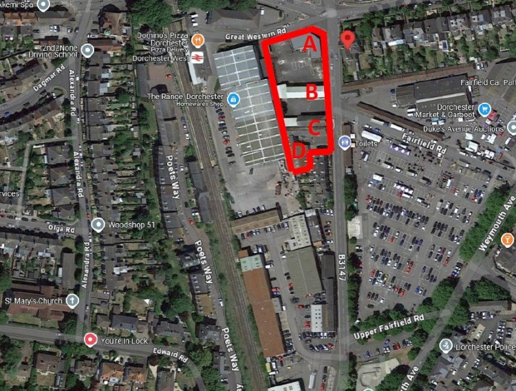 Ariel picture showing the extent of the site