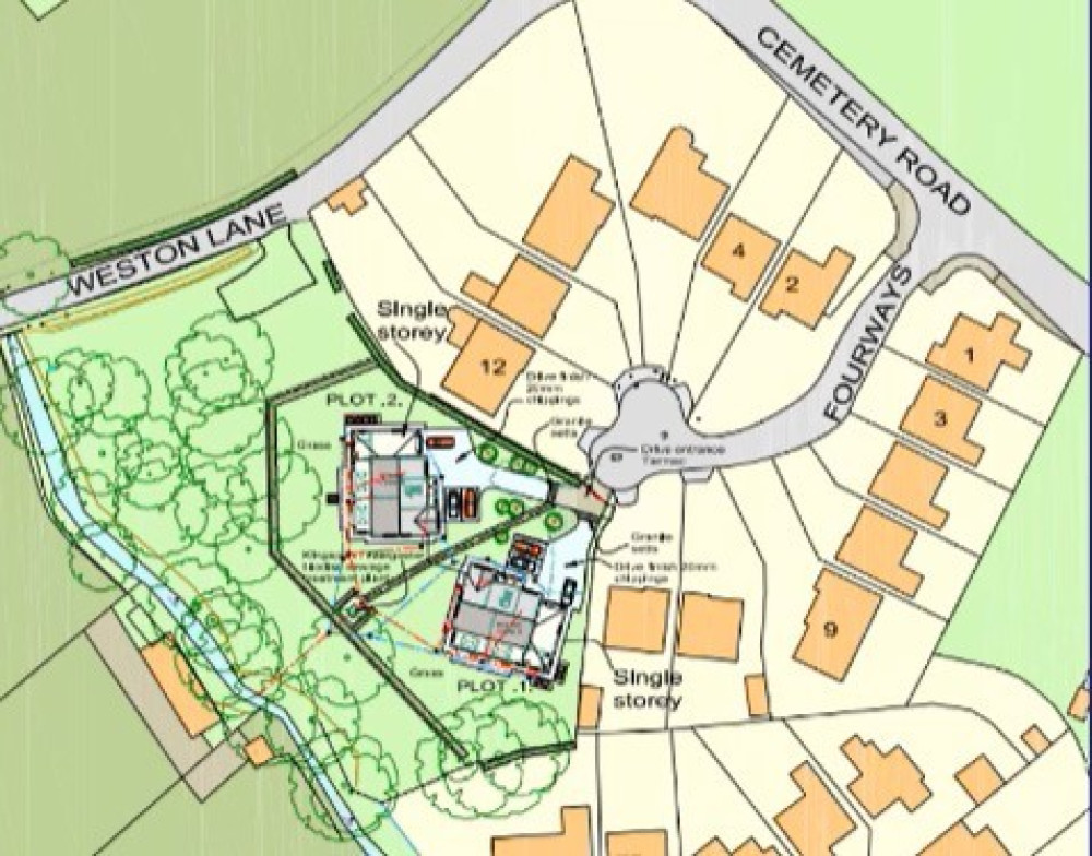 Plans for two new detached houses at Fourways, Weston, have been given the go-ahead (Photo: CEC Planning).