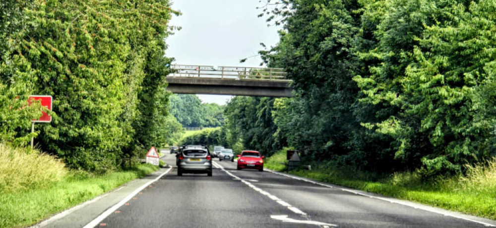 The A500 at Barthomley is closed following a car crash and blaze between the M6 and Meremoor Moss Roundabout on Thursday 5 February at 7.50pm (Photo: Ryan Parker).