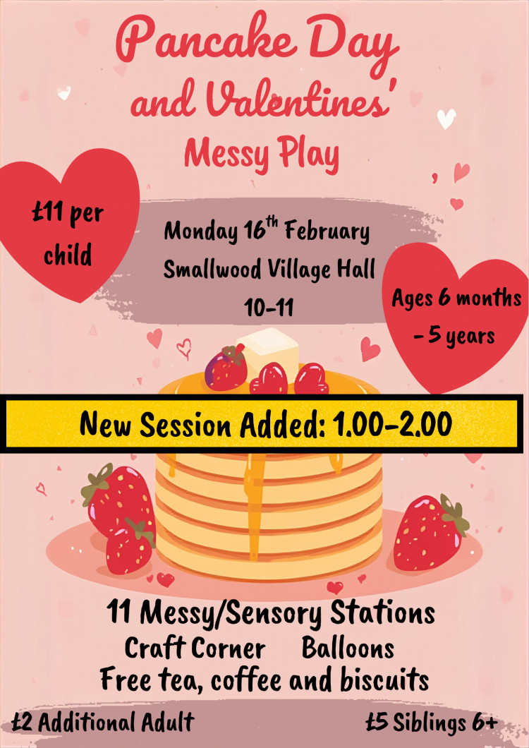 Pancake and Valentines Messy Play Event 