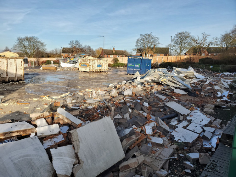 The former Aldi site on Queensway has been flattened (image by Geoff Ousbey)