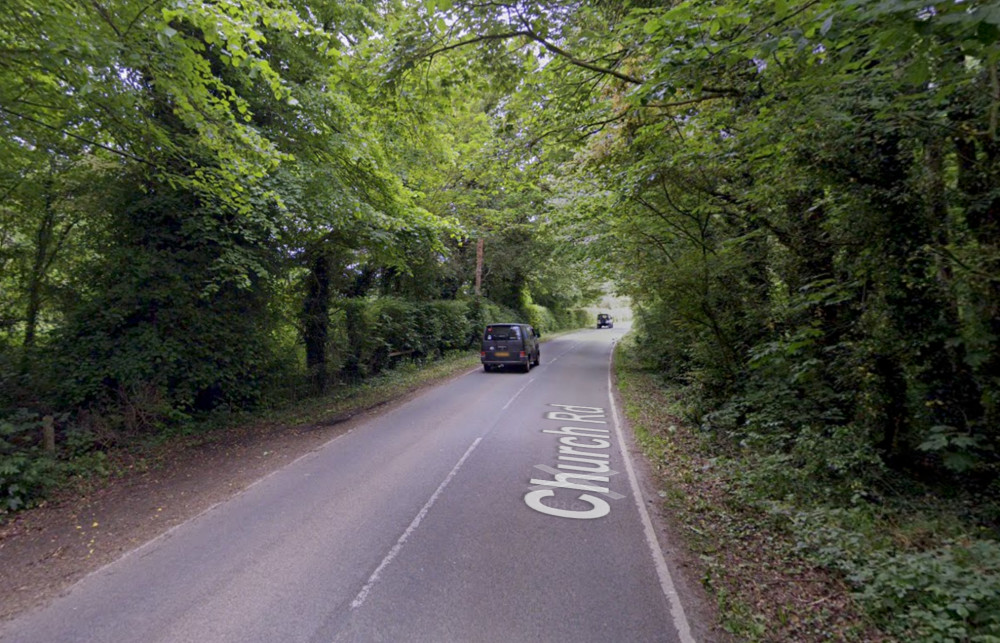 a pedestrian had been hit by a blue Kia Sportage, while walking on Church Road, Doddleston (Image via: Google)