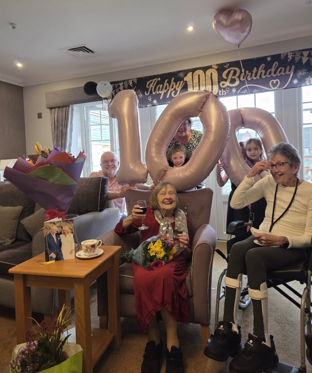 Family and friends joined Greta at Crandon Springs Care Home for her 100th birthday party.