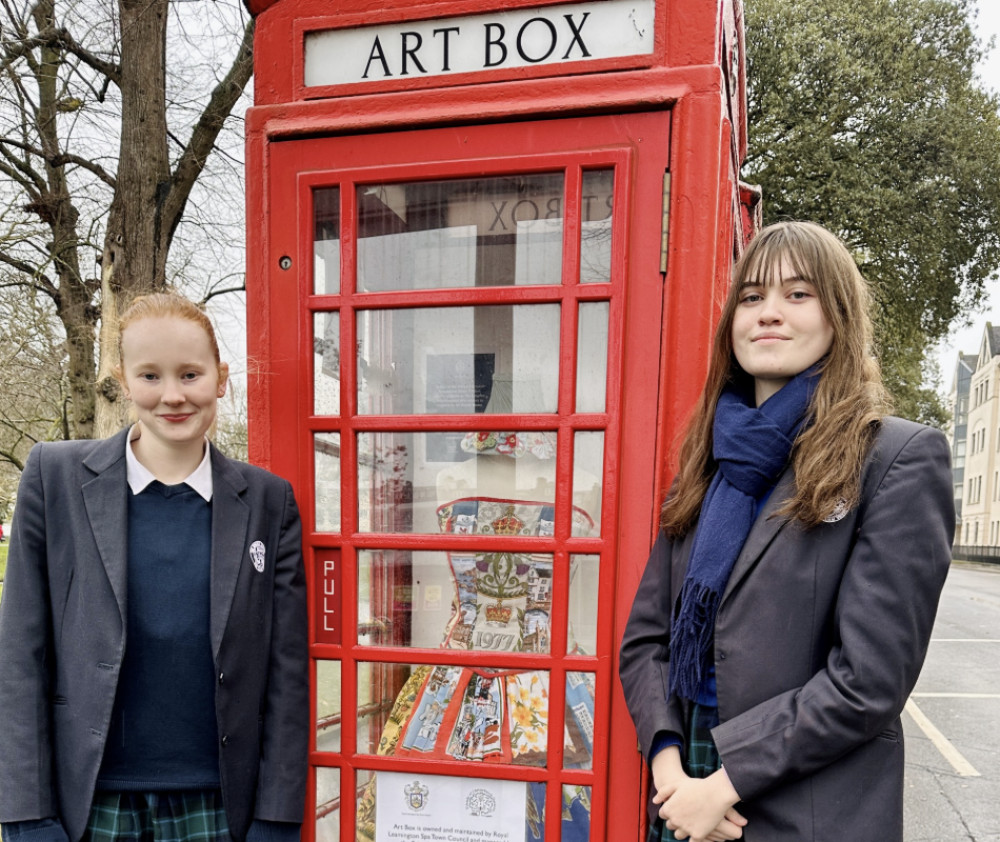 Kingsley pupils Georgia and Katie visiting Art Box (image via Kingsley School)
