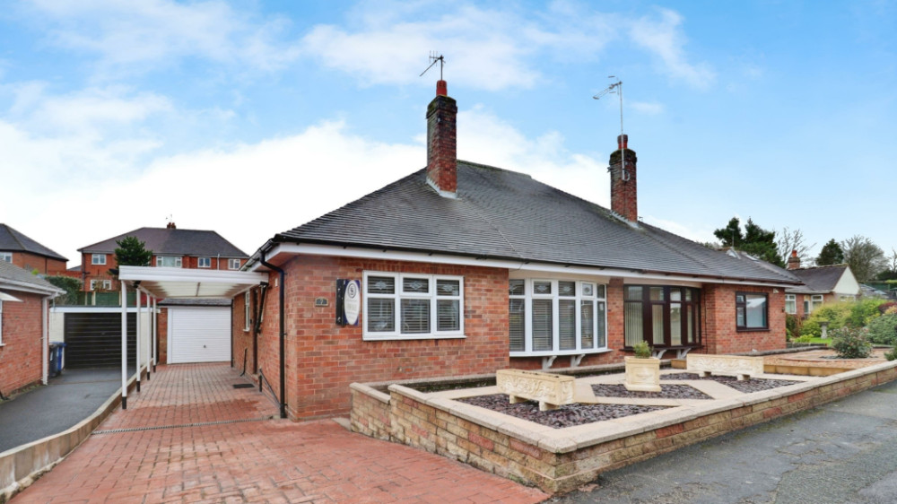 This week we are showcasing a two-bedroom bungalow for sale in Newcastle-under-Lyme (image via Stephenson Browne)
