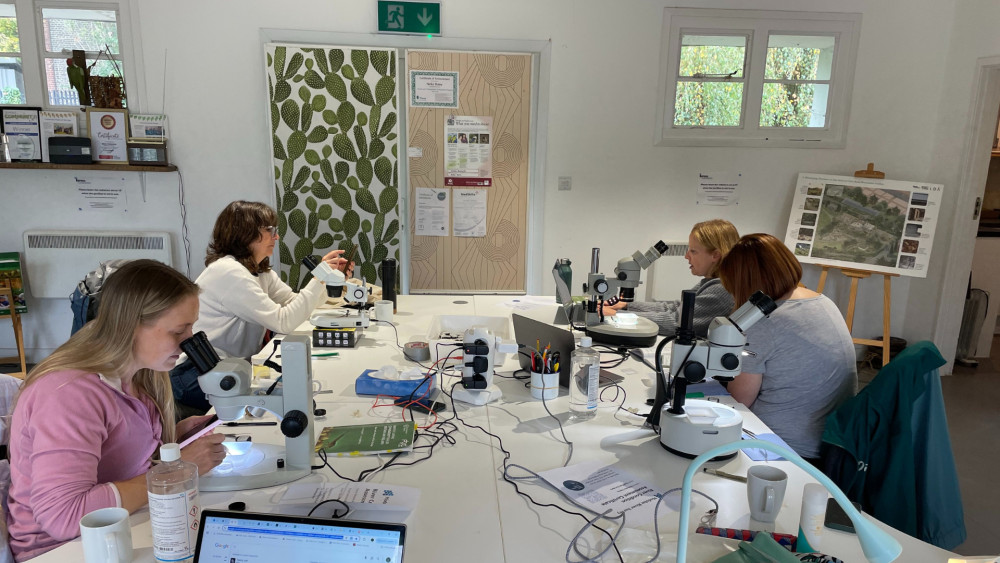 Volunteers from the Beverley Brook hub examine their river samples (credit: Image supplied).