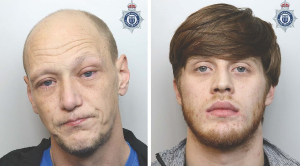 24-year-old Owen Dunn from Bredbury (right) was sentenced to four years and 90 days. His accomplice Andrew Hughes (left) was sentenced to four years and 25 days (Image - Cheshire Constabulary)