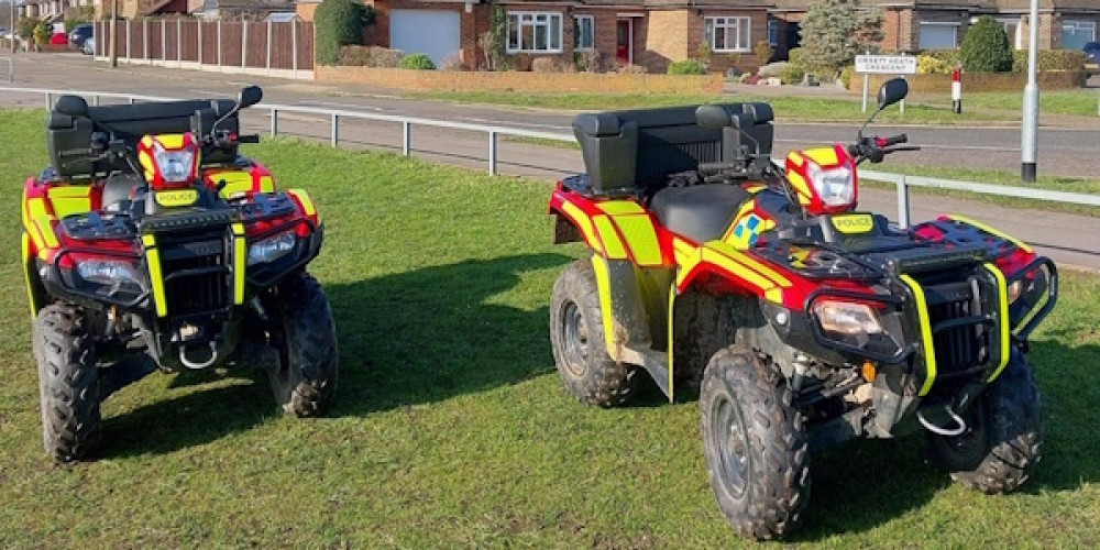 Thurrock Police have their own quad bikes to challenge rogue riders.