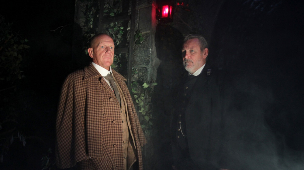 The Signalman stars Chris Walker and John Burton (Image via: Middle Ground Theatre Company)