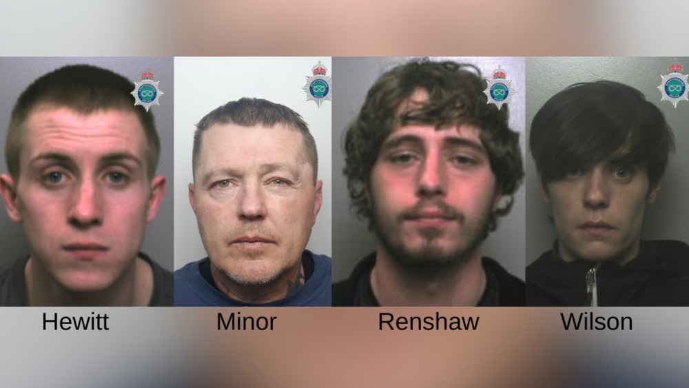 All four men were sentenced at Stoke-on-Trent Crown Court on Monday (images via Staffordshire Police)