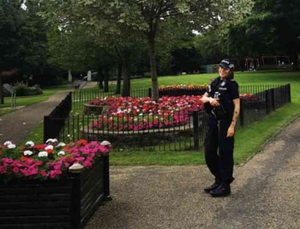 Police were on patrol in Maurice Lea Memorial Park. Photo: Swadlincote SNT Facebook page