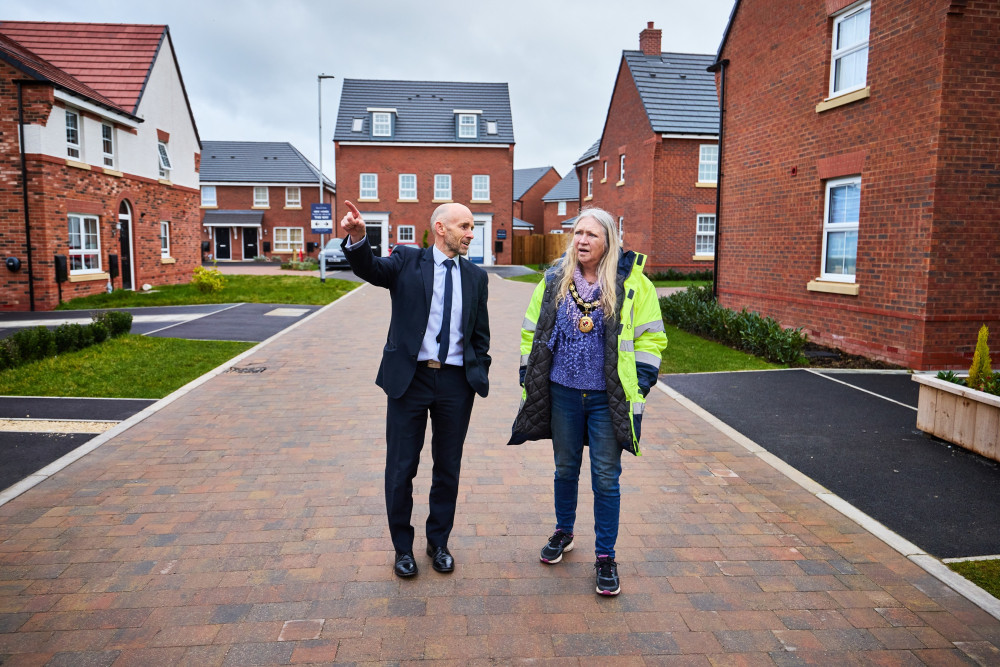Mayor of Nantwich, Mary Slinn, was invited by David Wilson Homes to visit its 188-home Maylands Park development (Photo: Supplied).